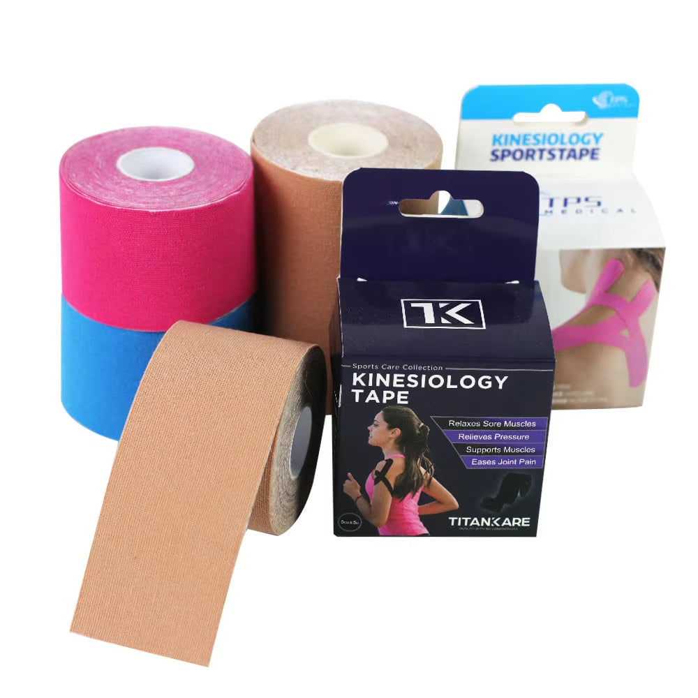 Wholesale Real Manufacturer 5M*5Cm Elastic Sports Kinesios Tape Medical Compression Kinesiology Tape for Tape