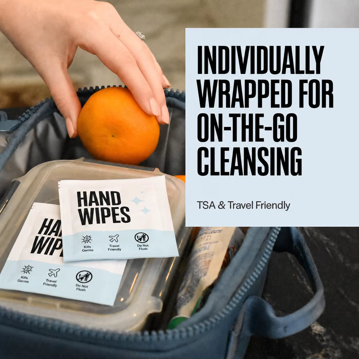 Custom Logo Hypoallergenic Individually Wrapped Antibacterial Hand Sanitizing Wipes Alcohol Free