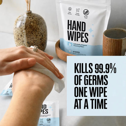Custom Logo Hypoallergenic Individually Wrapped Antibacterial Hand Sanitizing Wipes Alcohol Free