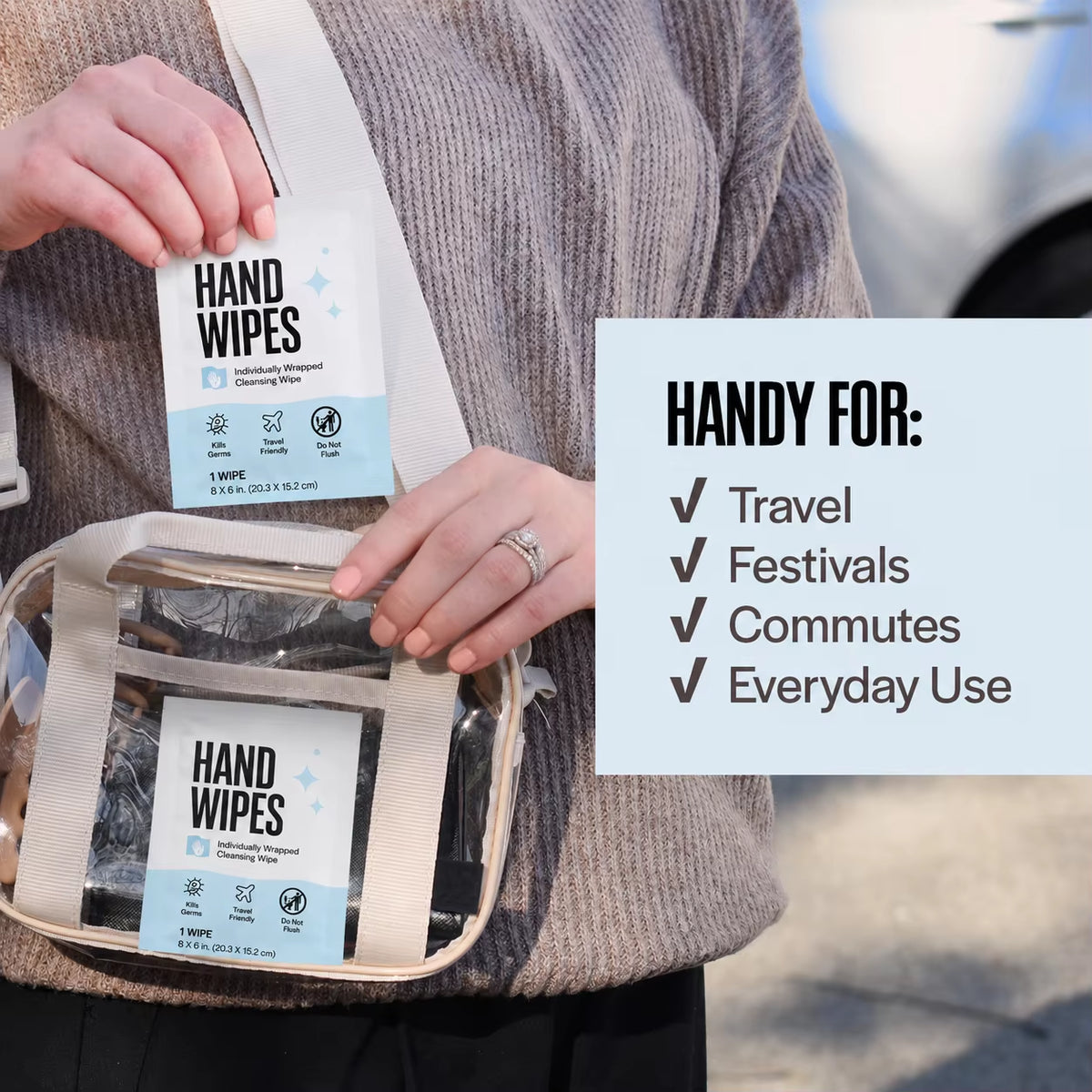 Custom Logo Hypoallergenic Individually Wrapped Antibacterial Hand Sanitizing Wipes Alcohol Free