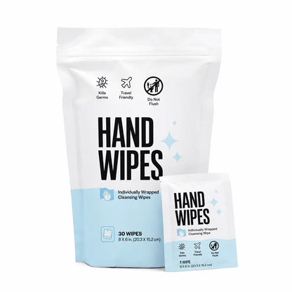 Custom Logo Hypoallergenic Individually Wrapped Antibacterial Hand Sanitizing Wipes Alcohol Free