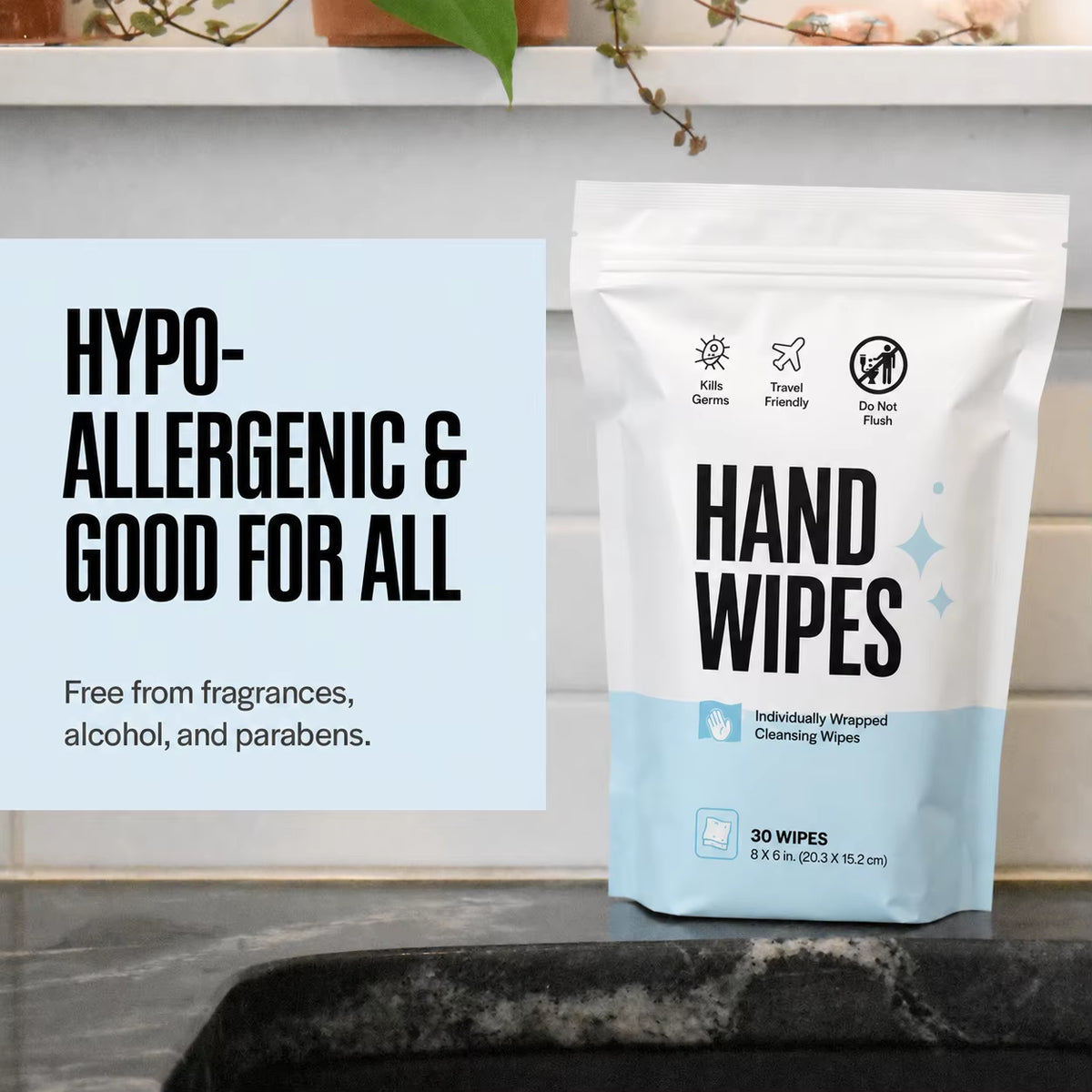 Custom Logo Hypoallergenic Individually Wrapped Antibacterial Hand Sanitizing Wipes Alcohol Free