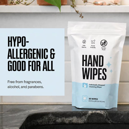 Custom Logo Hypoallergenic Individually Wrapped Antibacterial Hand Sanitizing Wipes Alcohol Free