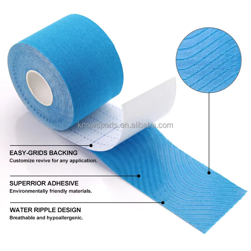Wholesale Real Manufacturer 5M*5Cm Elastic Sports Kinesios Tape Medical Compression Kinesiology Tape for Tape